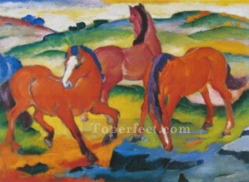Los grandes caballos rojos abstracto Franz Marc Pinturas al óleo